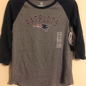 🌴NWT Girls XL(14) Patriots three quarter sleeve